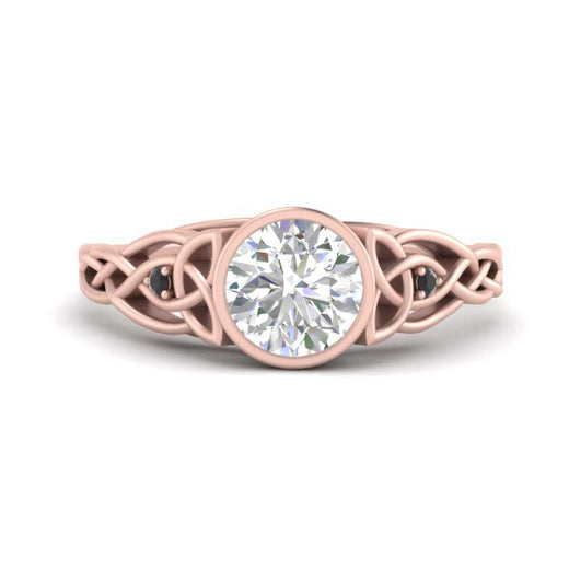 Celtic Bezel Lab Round Diamond Engagement Ring