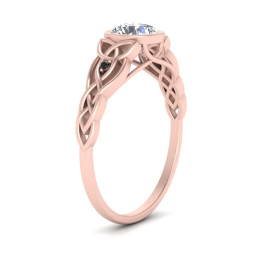 Celtic Bezel Lab Round Diamond Engagement Ring