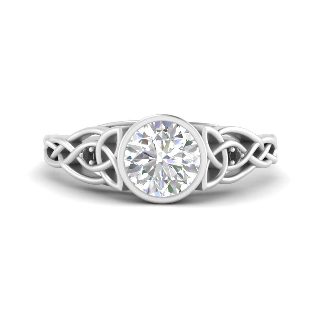 Celtic Bezel Round Engagement Ring