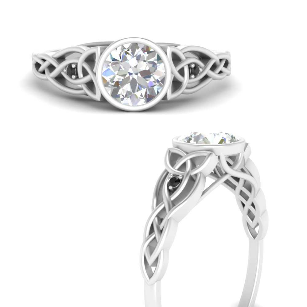 Celtic Bezel Round Engagement Ring