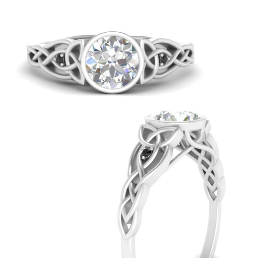Celtic Bezel Lab Round Diamond Engagement Ring
