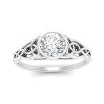 Load image into Gallery viewer, Celtic Bezel Round Engagement Ring
