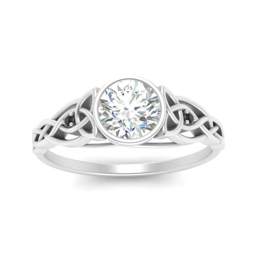 Celtic Bezel Lab Round Diamond Engagement Ring