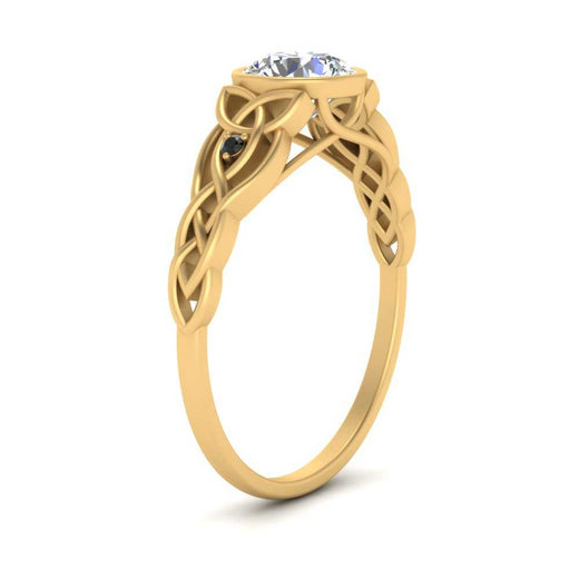 Celtic Bezel Lab Round Diamond Engagement Ring
