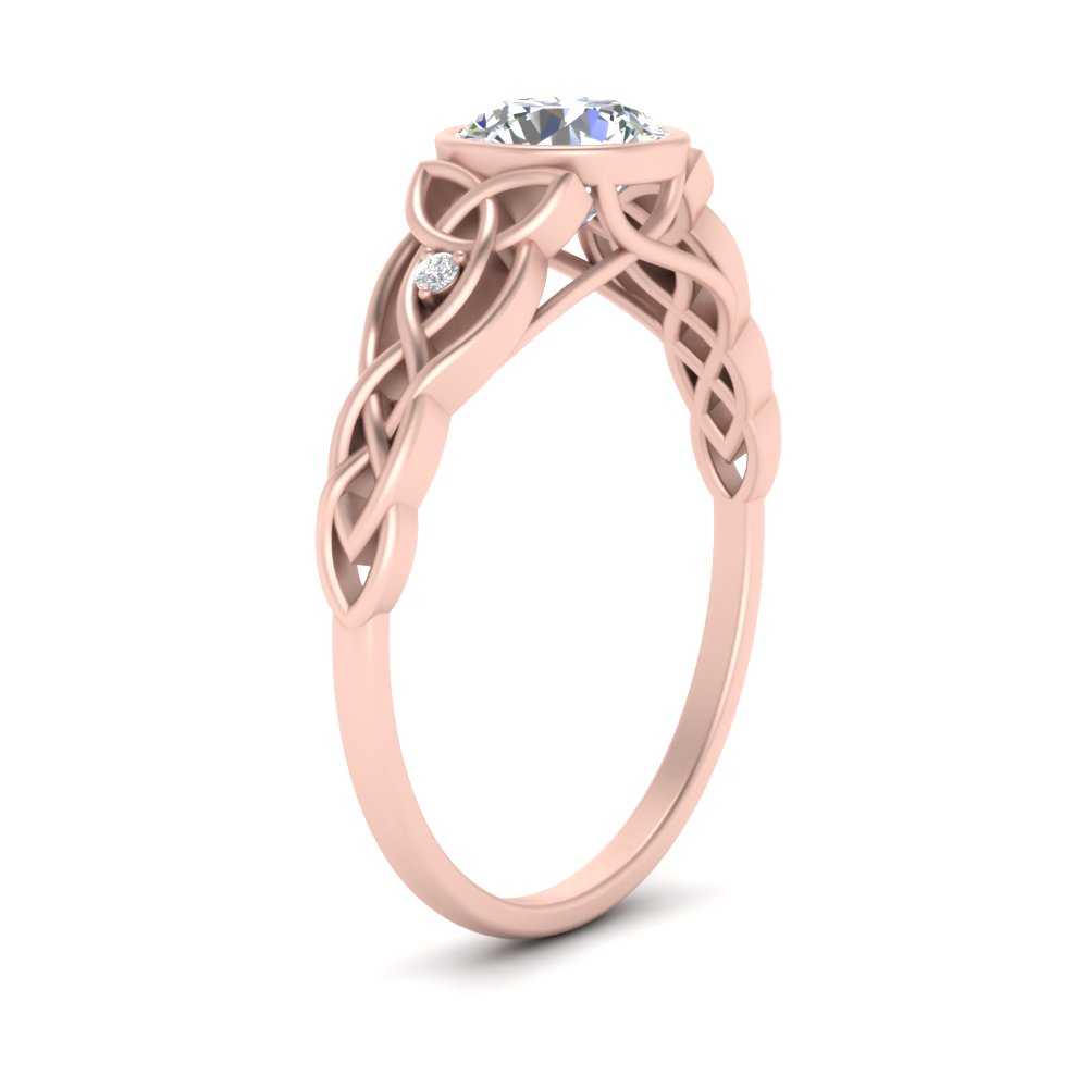 Celtic Bezel Round Engagement Ring