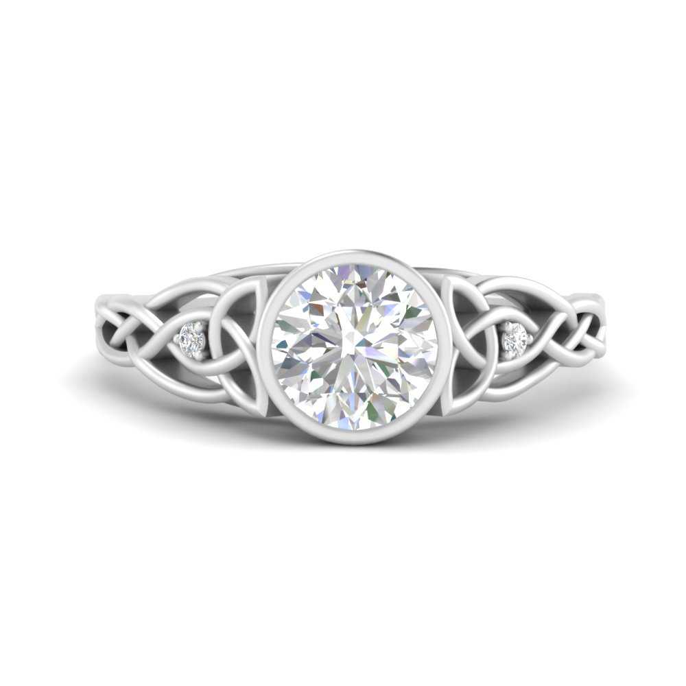 Celtic Bezel Round Engagement Ring