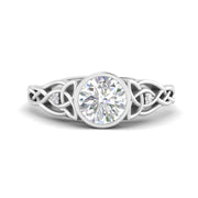 Celtic Bezel Round Engagement Ring