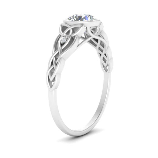 Celtic Bezel Lab Round Diamond Engagement Ring