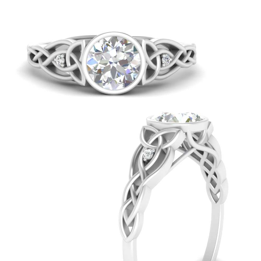 Celtic Bezel Round Engagement Ring