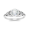 Load image into Gallery viewer, Celtic Bezel Lab Round Diamond Engagement Ring