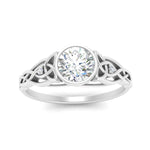 Load image into Gallery viewer, Celtic Bezel Round Engagement Ring
