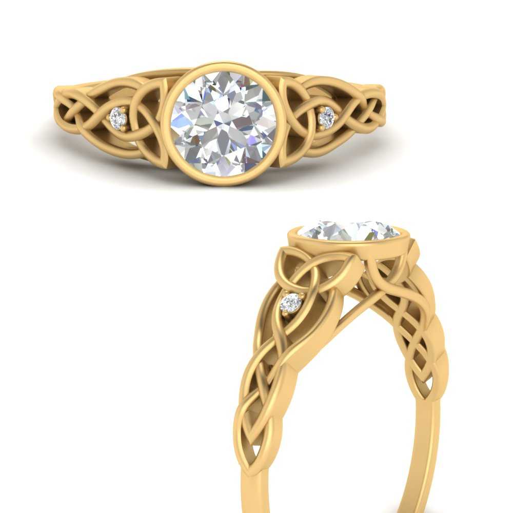 Celtic Bezel Round Engagement Ring