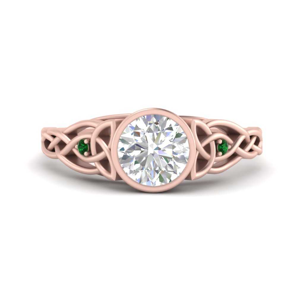 Celtic Bezel Round Engagement Ring