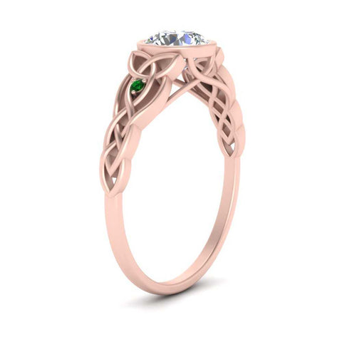 Celtic Bezel Lab Round Diamond Engagement Ring