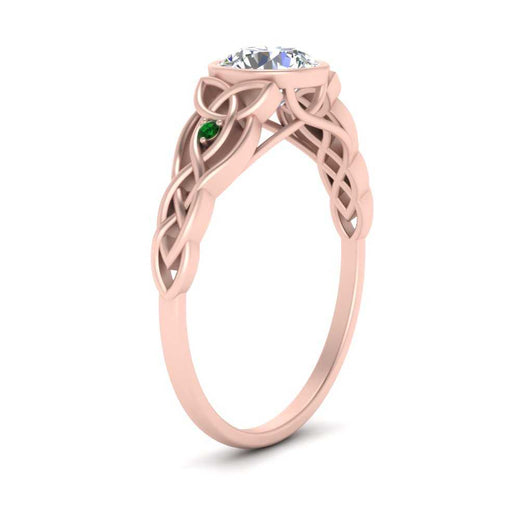 Celtic Bezel Lab Round Diamond Engagement Ring