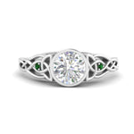 Load image into Gallery viewer, Celtic Bezel Round Engagement Ring

