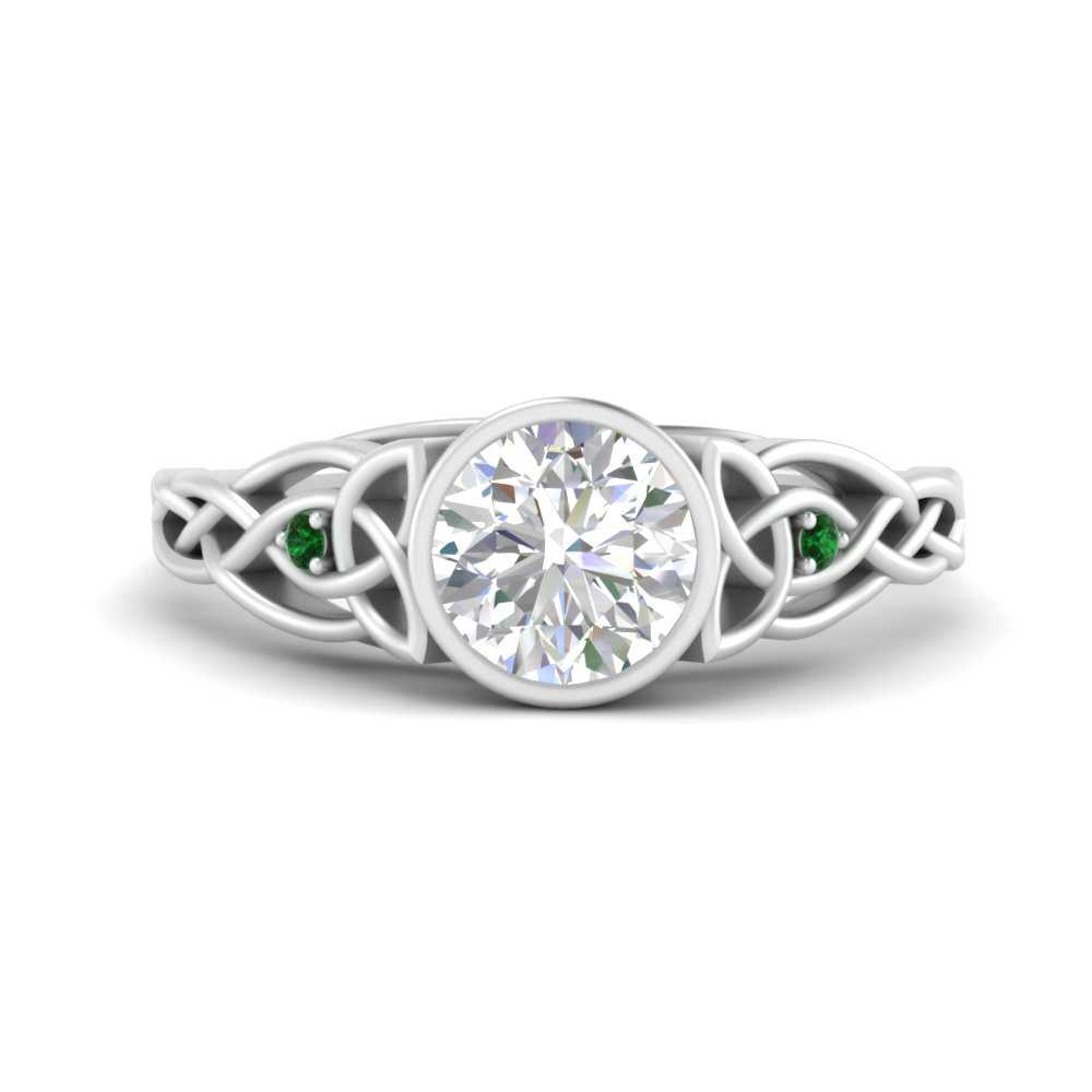 Celtic Bezel Round Engagement Ring