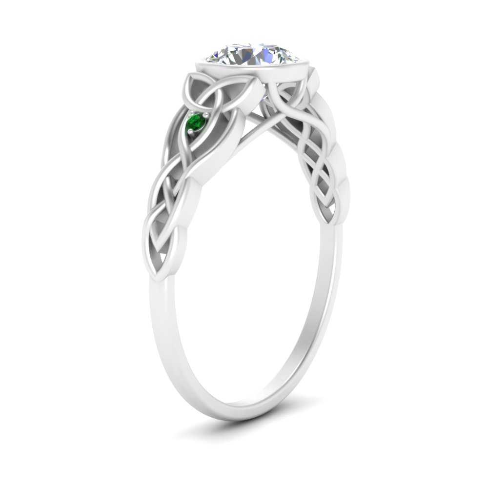 Celtic Bezel Round Engagement Ring