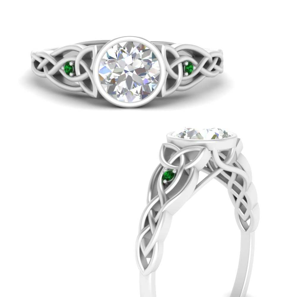 Celtic Bezel Round Engagement Ring