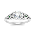 Load image into Gallery viewer, Celtic Bezel Round Engagement Ring
