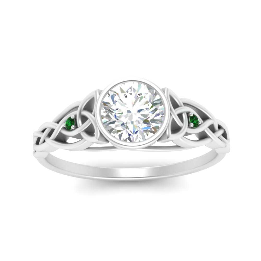 Celtic Bezel Round Engagement Ring