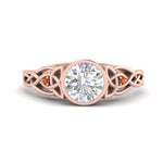 Load image into Gallery viewer, Celtic Bezel Round Engagement Ring
