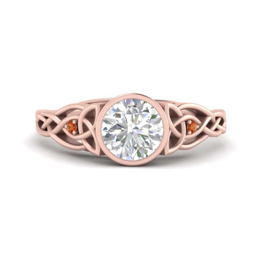 Celtic Bezel Lab Round Diamond Engagement Ring