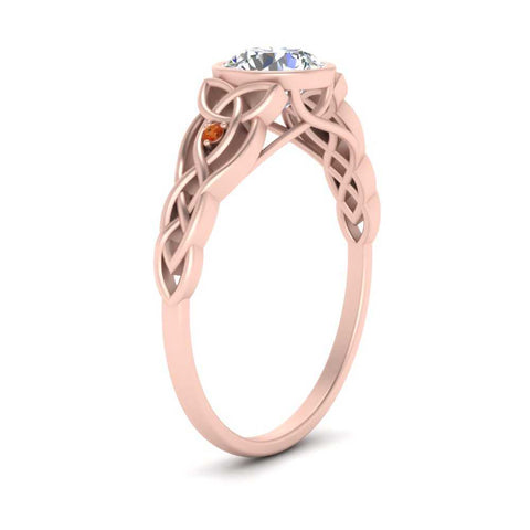 Celtic Bezel Lab Round Diamond Engagement Ring