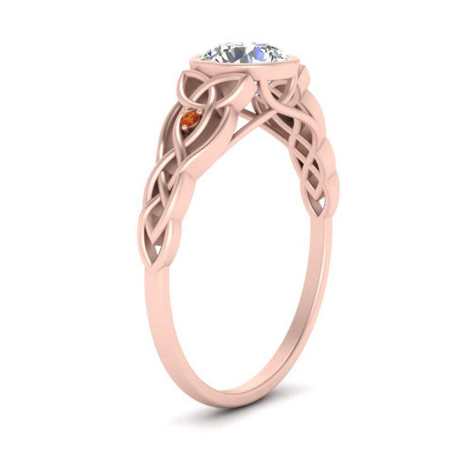 Celtic Bezel Lab Round Diamond Engagement Ring