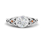 Load image into Gallery viewer, Celtic Bezel Round Engagement Ring
