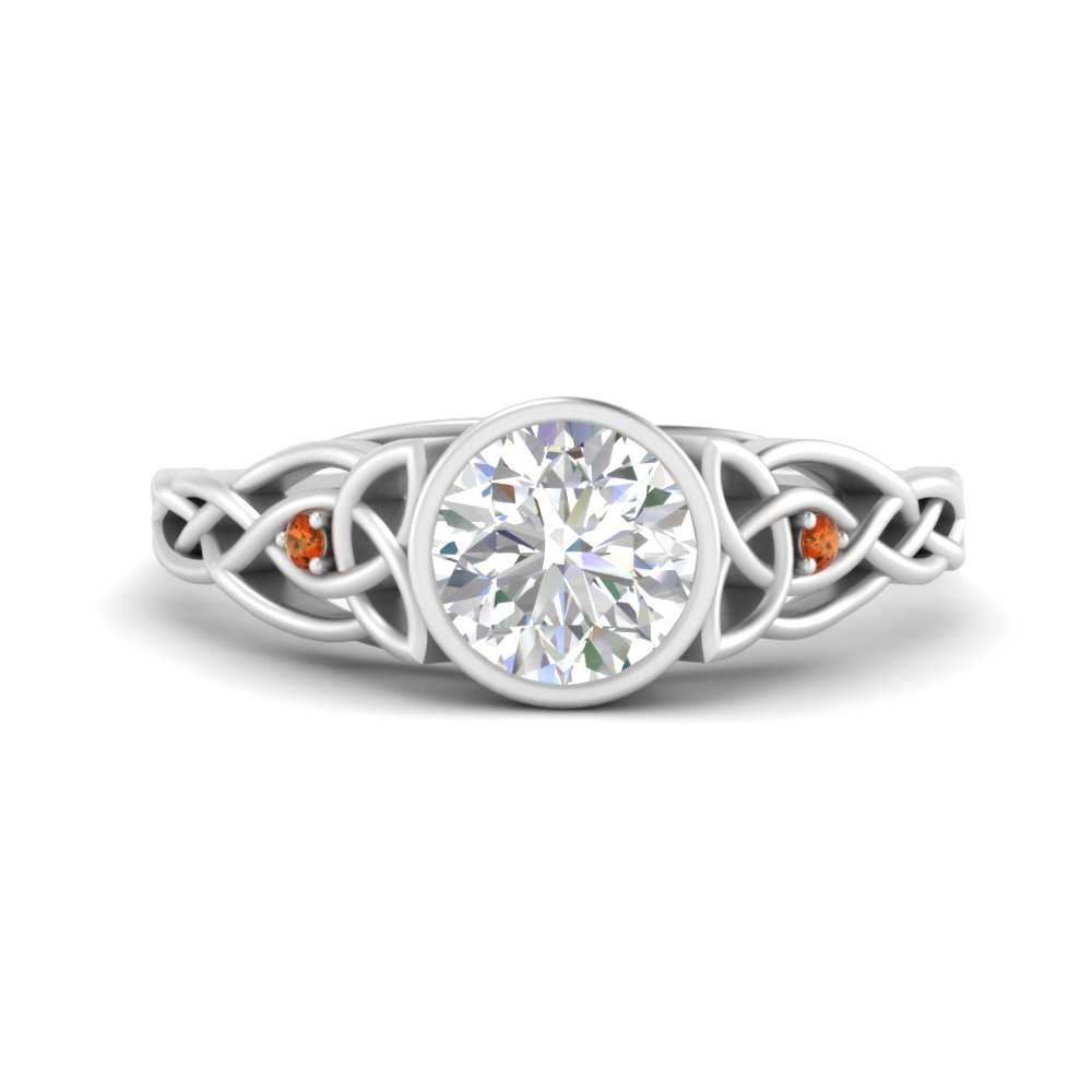 Celtic Bezel Round Engagement Ring