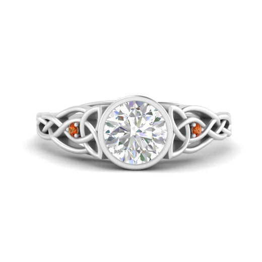 Celtic Bezel Lab Round Diamond Engagement Ring