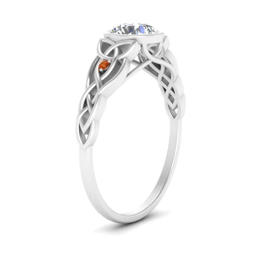 Celtic Bezel Lab Round Diamond Engagement Ring