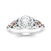 Load image into Gallery viewer, Celtic Bezel Lab Round Diamond Engagement Ring