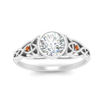 Load image into Gallery viewer, Celtic Bezel Round Engagement Ring
