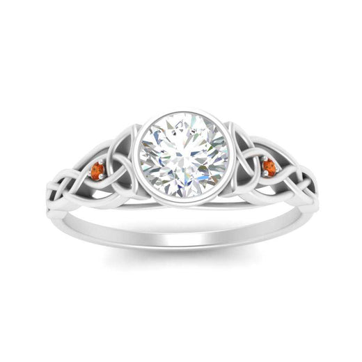 Celtic Bezel Lab Round Diamond Engagement Ring