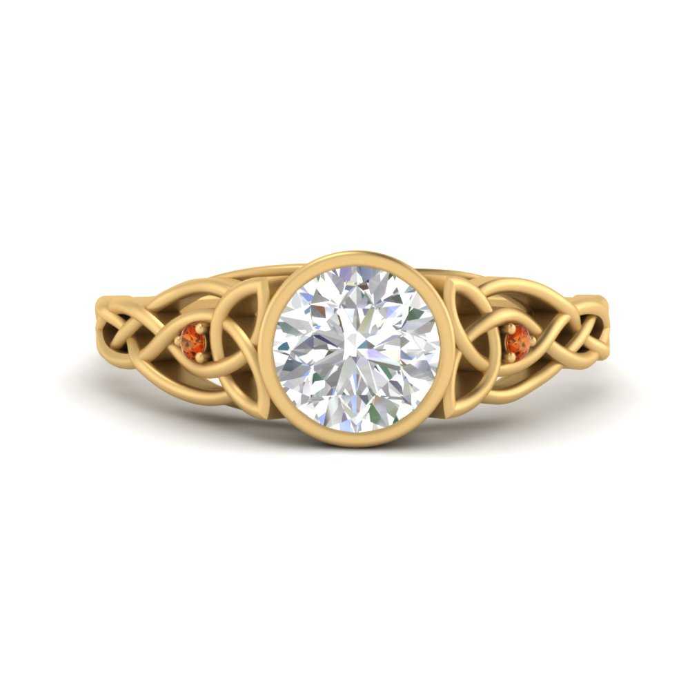 Celtic Bezel Round Engagement Ring