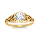 Load image into Gallery viewer, Celtic Bezel Round Engagement Ring
