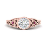 Load image into Gallery viewer, Celtic Bezel Round Engagement Ring
