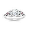 Load image into Gallery viewer, Celtic Bezel Lab Round Diamond Engagement Ring