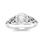 Load image into Gallery viewer, Celtic Bezel Round Engagement Ring
