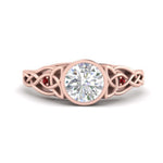 Load image into Gallery viewer, Celtic Bezel Round Engagement Ring
