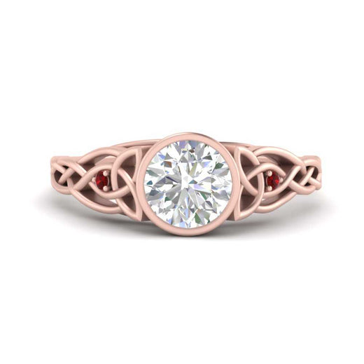 Celtic Bezel Lab Round Diamond Engagement Ring