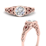 Load image into Gallery viewer, Celtic Bezel Round Engagement Ring
