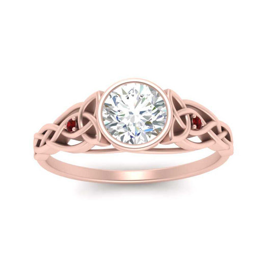 Celtic Bezel Lab Round Diamond Engagement Ring