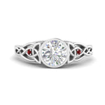 Load image into Gallery viewer, Celtic Bezel Round Engagement Ring
