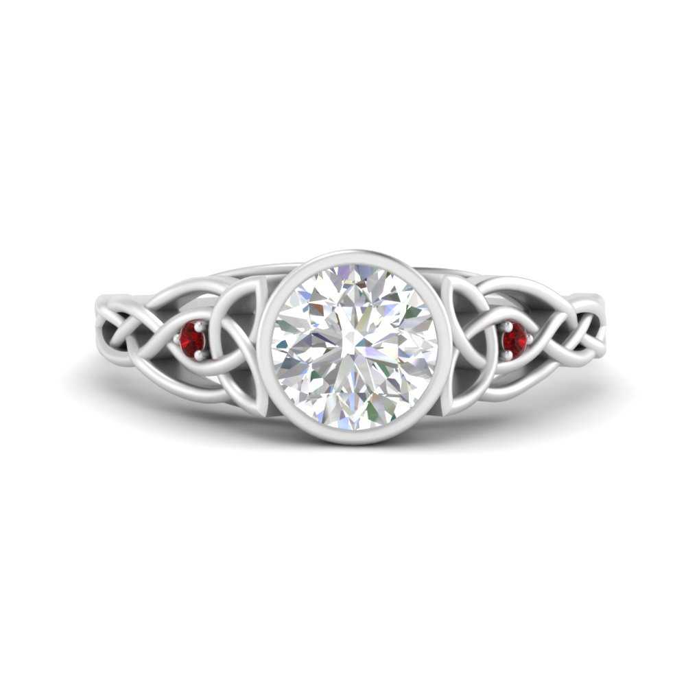 Celtic Bezel Round Engagement Ring