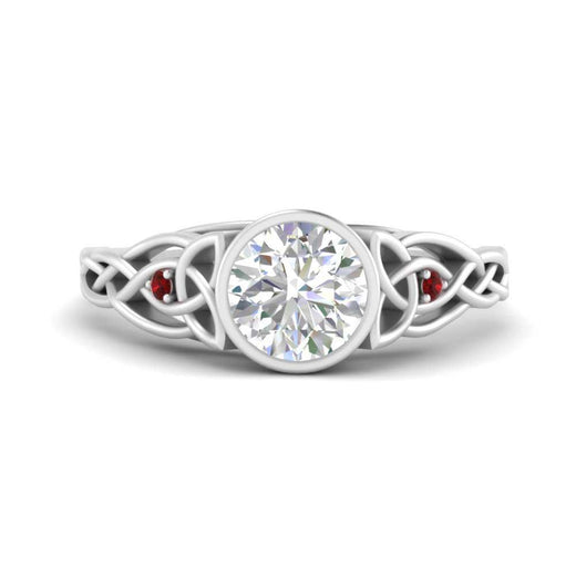 Celtic Bezel Lab Round Diamond Engagement Ring