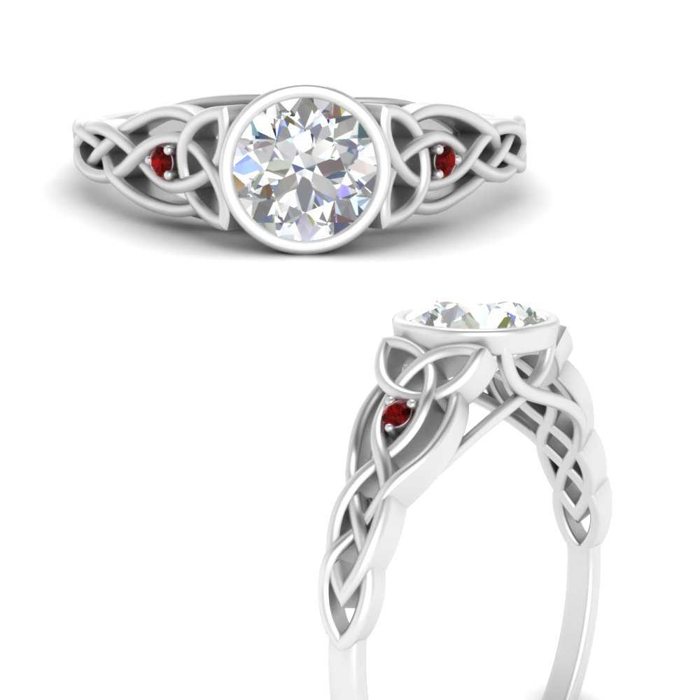Celtic Bezel Round Engagement Ring