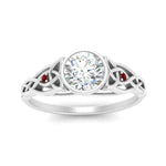 Load image into Gallery viewer, Celtic Bezel Round Engagement Ring
